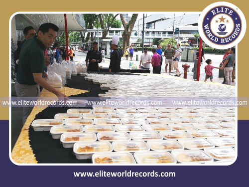 Largest Heart Formation made of Bread & Butter Pudding